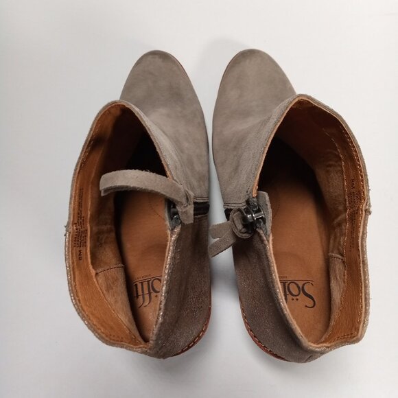 Sofft Tilton Booties Women Size 8 Leather Suede Gray Bronze Side Zip SF0021808 - Picture 6 of 13